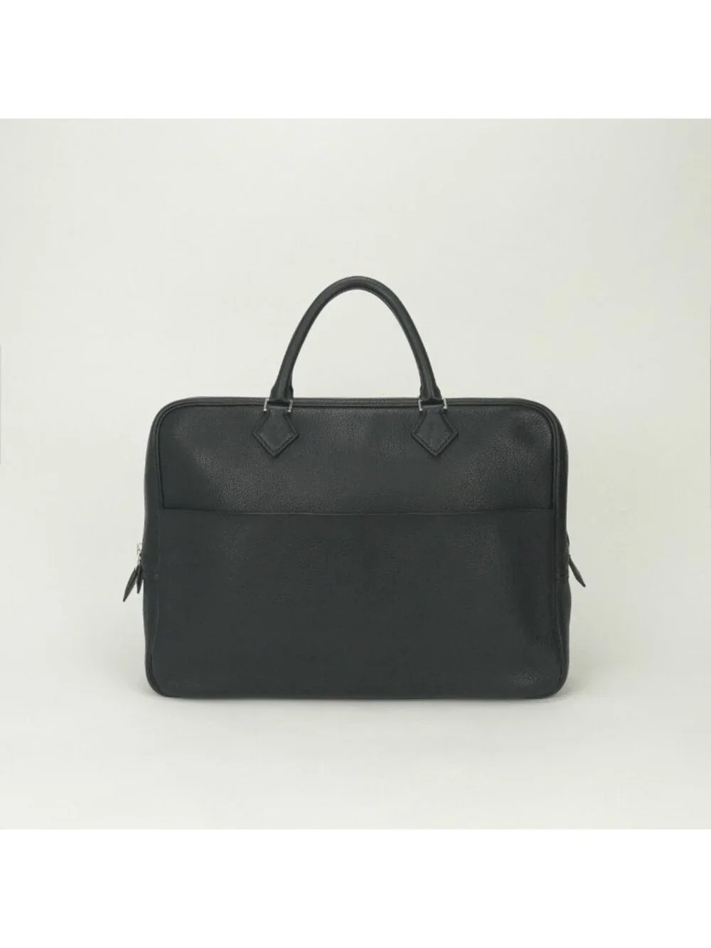 Hermes Plume Doc 38 Business Briefcase Fjord Noir Black Silver